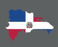 Dominikanska republikens flagga nationella nordamerika emblem karta ikon vektor illustration abstrakt designelement