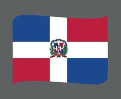 Dominikanska republikens flagga nationella nordamerika emblem band ikon vektor illustration abstrakt designelement