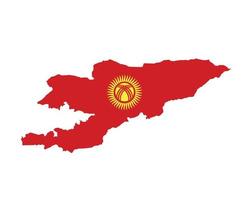Kirgizistan flagga nationella asien emblem karta ikon vektor illustration abstrakt designelement