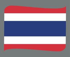 Thailand-Flagge nationales Asien-Emblem-Bandikonen-Vektorillustrations-Zusammenfassungsgestaltungselement vektor