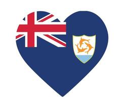 anguilla flagga nationella nordamerika emblem hjärta ikon vektor illustration abstrakt designelement