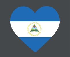 Nicaragua-Flagge nationales Nordamerika-Emblem Herzikonenvektorillustration abstraktes Gestaltungselement vektor