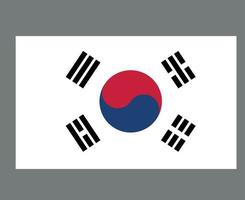 Sydkoreas flagga nationella asien emblem symbol ikon vektor illustration abstrakt designelement