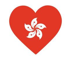hong kong flagga nationella asien emblem hjärta ikon vektor illustration abstrakt designelement