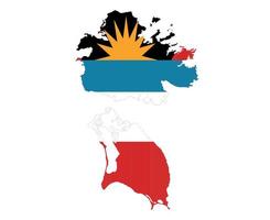 Antigua und Barbuda-Flagge nationales Nordamerika-Emblem Kartensymbol Vektor Illustration abstraktes Gestaltungselement