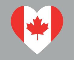 Kanada-Flagge nationales Nordamerika-Emblem Herzikonenvektorillustrations-Zusammenfassungsgestaltungselement vektor