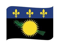 Guadeloupe-Flagge nationales Nordamerika-Emblem-Bandikonenvektorillustrations-Zusammenfassungsgestaltungselement vektor