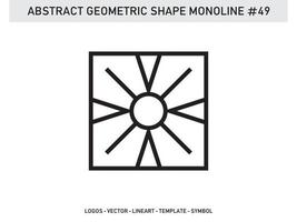 Monoline geometrisch abstrakt Umriss Lineart Design Fliese kostenlos vektor