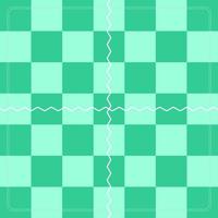 blaugrünes Schachbrettmuster und Zickzacklinien vektor