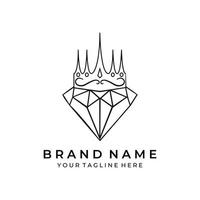 diamant logotyp företag illustration vektor ikon briljant guld modern crystal business drottning kung