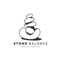 steine balance logo illustration design vektor natürlich vintage natur spa flach zen business isoliert yoga entspannung kreativ