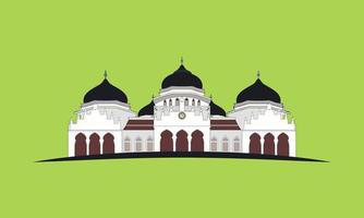 Große Moschee-Vektorillustration auf einfarbigem Hintergrund