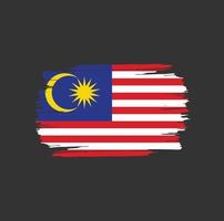 Pinselstriche der malaysischen Flagge. nationale Landesflagge vektor