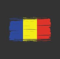 Pinselstrich mit rumänischer Flagge. Nationalflagge vektor