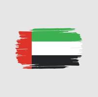 Pinselstriche der Flagge der Vereinigten Arabischen Emirate. nationale Landesflagge vektor