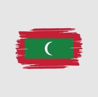 maldivernas flagga penseldrag. nationella flaggan vektor