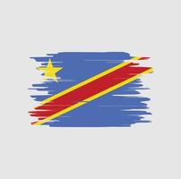 flagge pinselstriche der republik kongo vektor