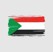 Pinselstrich der Sudan-Flagge. Nationalflagge vektor