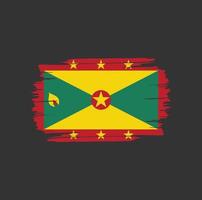 Pinselstriche der Grenada-Flagge. nationale Landesflagge vektor