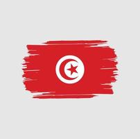 tunisien flagga penseldrag. nationella flaggan vektor