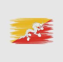 Bhutan-Flagge-Pinsel vektor