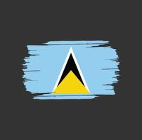 St. Lucia Flagge Pinselstriche. nationale Landesflagge vektor