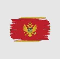 montenegro flagga penseldrag. nationella flaggan vektor