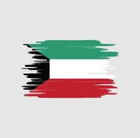 Pinselstriche der Kuwait-Flagge vektor