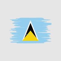 St. Lucia Flagge Pinselstriche vektor