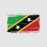 saint kitts och nevis flagga penseldrag. National flagga vektor