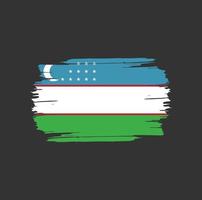 uzbekistan flagga penseldrag. nationella flaggan vektor