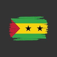 Pinselstriche der Flagge von Sao Tome und Principe. nationale Landesflagge vektor