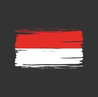 Indonesiens flagga penseldrag. National flagga vektor