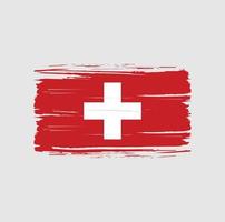 schweizer flagge pinselstrich. Nationalflagge vektor