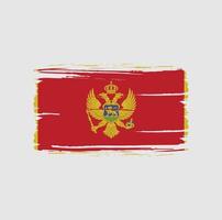 montenegro flagga penseldrag. National flagga vektor