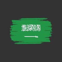 Pinselstriche der saudi-arabischen Flagge. nationale Landesflagge vektor