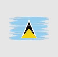 Bürste mit St. Lucia-Flagge vektor