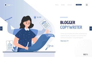 bloggare copywriter multitasking koncept vektor