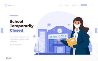 skolverksamheten är stängd under pandemikonceptet vektor