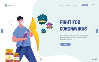 slåss för coronavirus alla varianter platt designkoncept vektor