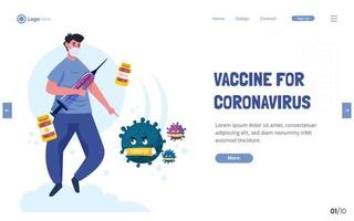 vacciner mot coronavirus platt designkoncept vektor