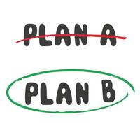 plan a vs. plan b wahl zwischen zwei pfaden, aktionsplanung. flache vektorillustration. vektor
