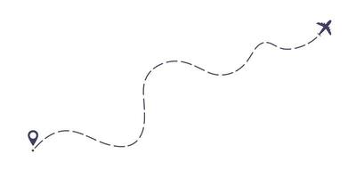 flygplan streckad linje bana platt stil design vektorillustration isolerad på vit bakgrund. vektor