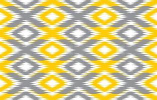 schöne ethnische abstrakte ikat-kunst. gelbes nahtloses muster in stammes-, volksstickerei, aztekischer chevron-kunstverzierungsdruck. design für teppich, tapete, kleidung, verpackung, stoff. vektor