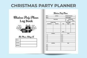 weihnachtsfeier planer notebook interieur. Weihnachtsfeier-Partyplaner und Budget-Tracker-Journal. Innenraum eines Logbuchs. Parteibudget Zeitschrift. Weihnachtsparty-Planer-Notizbuch. vektor