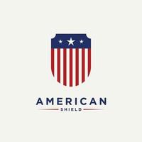 American shield minimalistisk badge logotyp ikon design vektor