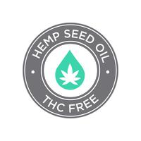 Hanfsamenöl-Symbol. THC frei. vektor