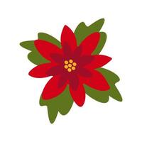 Weihnachtsstern rote Blume, Weihnachtsstern. Vektorcliparts, lokalisierte Illustration auf einem weißen Hintergrund vektor