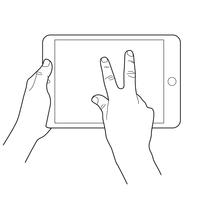 Gesten-Symbol für Tablet-Touch-Geräte verkleinern. vektor