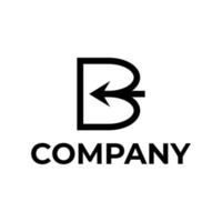 Buchstabe b mit Pfeil-Logo-Design vektor